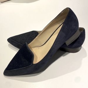 Cole Haan Dellora Skimmer flats, Marine Blue-Haircalf Women’s Size 7.5